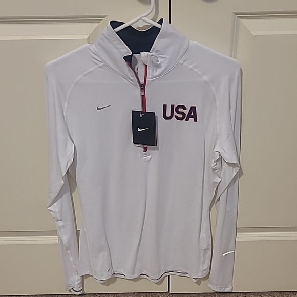 Nike Other - Nike White USA Quarter-Zip Pullover